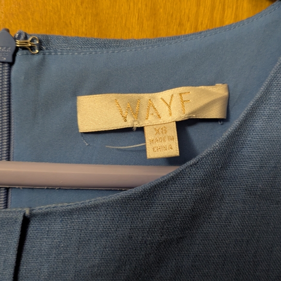 Wayf Blue Sleeveless Button-Down Dress - Picture 2 of 6